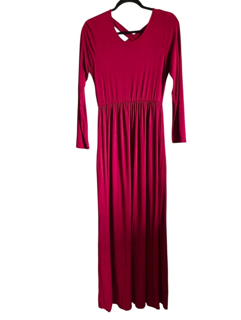 Women’s Long Sleeve Maxi Dress in Berry/Burgundy Size L